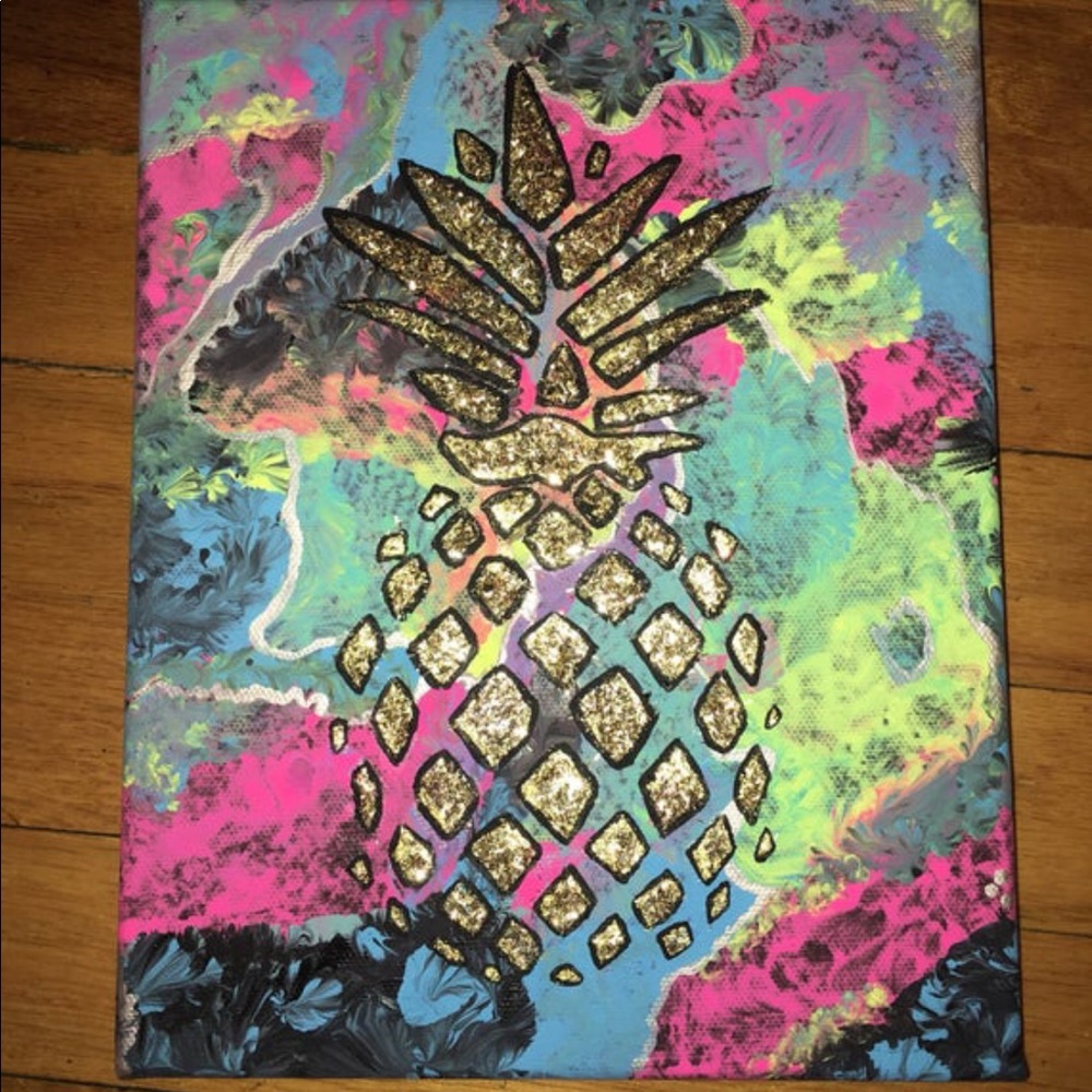 🍍Original Pineapple acrylic Painting🍍